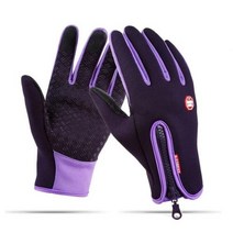 남여 터치 스크린 방풍 스키 승마 통기성 따뜻한 승마 장갑 남성 여성 야외 지퍼, M+Purple B