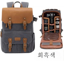 시리즈 백팩 카메라 가방 전문 적용하다 캐논 적용하다 니콘 적용하다소니 빈티지 촬영 가방 드론 가방 15.6, 미친 말 피부 다크 그레이