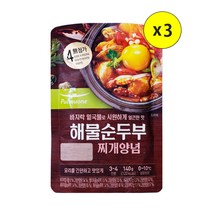 (냉장)[풀무원]해물순두부찌개양념140gx3, 140g, 3개