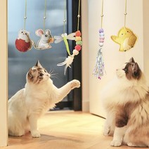 고양이 장난감 부착형 모빌 낚시 움직이는 소리나는 장난감, 1개, 고양이펠트