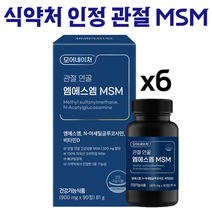 모어네이처 관절 연골 엠에스엠 MSM 식약처인정 뼈건강 영양제 5중기능성, 6박스(6개월)