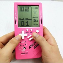 고전게임기 가정용오락기 가정용오락실게임기 클래식 휴대용 게임기 벽돌 게임 어린이 게임 콘솔 음악 재생 레트로 어린이 즐거움 게임 플레이어, 분홍색