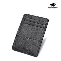 바이슨데님 BISON DENIM 남자 수제 가죽 슬림 카드지갑 홀더 W9670-1B