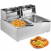 튀김기계 업소용전기튀김기 전기튀김기 업소용튀김기 220V 2500W 더블 탱크 전기 딥 프라이 다기능 튀김, 01 220V Fryer_01 더블 탱크_03 UK