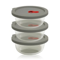 파미레 실리콘 오븐글라스 Medium 3개 세트, 원형 390ml