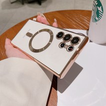 S23 울트라 마그네틱 흡착 도금 케이스 S23 투명 S22 울트라 넘어짐 방지 S21 케이스 삼성 휴대폰에 적용