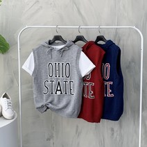 행복여[가을신상무배]볼드 레터링 캐쥬얼 루즈핏 후드 니트 조끼