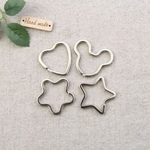 짱패브릭 (4개) 디자인키링 4 design 열쇠고리 부자재, 스타