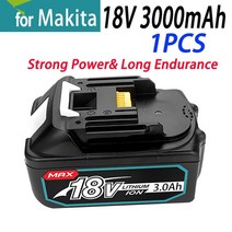 마끼다 호환 배터리 최신 업그레이드된 충전식 배터리 18 V 6000mAh 리튬 이온 마키타 v BL1840 LXT 400, 03 MT-3Ah1PCS