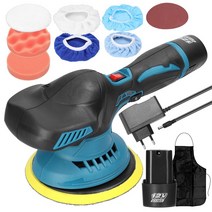 무선 초보 전동 자동차 광택기 6 인치 고효율 왁싱 연마 스펀지 울 보닛 패드 공구, 02 2 pcs battery_02 EU