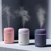 다채로운 미니 가습기 사무실 침실 등을 위한 USB 데스크탑 가습기(4개의 예비 면봉 포함), 분홍색