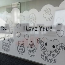[KT알파쇼핑]고급컷팅안개시트_i love you_90x45cm, 90x45cm/일체형