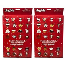 Drools 강아지 크리스마스 어드벤트 캘린더 2팩 강아지용 Festive Rawhide, 2개