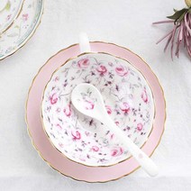 cocooning Flower 은은한 색감 Flora Gold 도자기 홍찻잔 세트, 1Ea, 민트