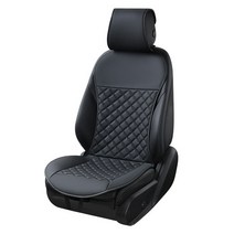 PU 가죽 범용 자동차 시트 커버 다이아몬드 패턴 시트 쿠션 대부분의 자동차 트럭 Suv 밴 럭셔리 자동차, 1 black_CHINA