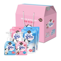 샤워메이트 말랑카우 핸드워시 화이트우유향 300ml + 리필 250ml x 2p + 딸기우유향 300ml + 리필 250ml x 2p 세트, 1세트