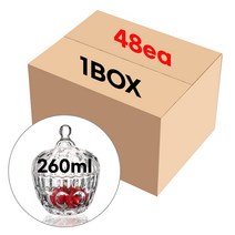 캔들 용기 크리스탈 보석 투명 260ml 48개 박스 예쁜 유리병