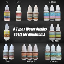 수질 테스터 지하수 어항 측정기 경보기 수족관 물 테스트 키트 ph nh4 no2 no3 gh ci h2s do checker test agent 양식 어항 도구 액세서리, 풀세트
