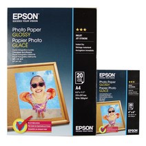 [EPSON] 완전 정품 광택 프리미엄 포토용지 인화지 [20매] 잉크젯 프린터 사진 출력 A4사이즈 4*6사이즈 포토용지 인화지 각 각 주문, A4사이즈포토용지[20매]
