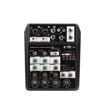 오디오믹서 SANTOR Audio 미니 4 채널 스튜디오 M 오디오 마이크 믹서 USB Ssl 믹싱 콘솔 인터페이스 전문, Black, 01 Black