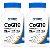 Nutricost 뉴트리코스트 코큐텐 코엠자임 큐텐 100mg 120베지캡슐 2팩 CoQ10 100mg 120 Vegetarian Capsules