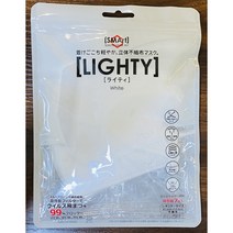 일본 고급마스크 라이티 LIGHTY 99% 박테리아 바이러스 항균 항진 마스크, 베이지, 7매