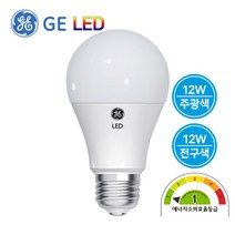 GE LED 전구 12W 주광색 전구색 1등급LED12-A65-865(830)-220V-E26-RA80, 1개