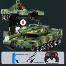 RC 탱크 충전 변형 로봇 군용 차량 원격 제어 빛 음악 보이스토이 크리스마스 선물, green