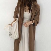여자 가을 롱셔츠 가디건 허리끈 원피스형 블라우스 정장 긴자켓 직장인
