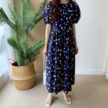 요시아나 [세일] [당일발송] 피날레 꽃가루 퍼프소매 원피스 -2컬러