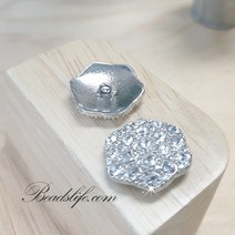 비즈라이프 보석단추2번, 1개, B-0021 20mm육각 보석단추