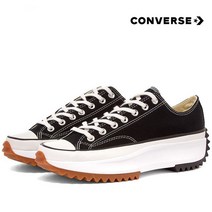 컨버스 런스타 하이크 로우 레더 가죽 블랙 검정 퍼