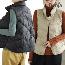 벤자 [BENJA]P6 물결패턴 오리털 덕다운 경량 패딩 카라조끼 4컬러 택1