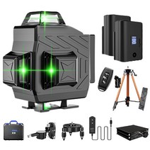 4D 16라인 그린 레이저 레벨기 녹색 블루 수평기 수평계 오토 레벨링 방수 방진 사선 알람, 4D 16선 블루(일본 샤프) 배터리 2개