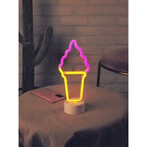 캠핑파티라이트 실리콘네온사인 다이소무드등 수면등 아이스크림무드등 네온사인 나래바, 나무