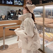 블랙 베이지 여자 숏패딩 잠바 여성 겨울 자켓 점퍼