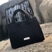 아비람 또뜨 가방뜨기 코바늘 뜨개질 DIY 패키지 스퀘어 핸드백 & 카드지갑 세트, 08. 연핑크, d. 블루, 1개