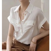 드레스허그 미즈 반팔 버튼 블라우스