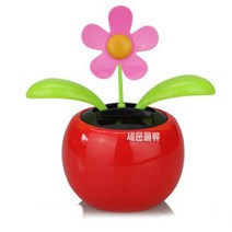 캐릭터 (새싹 노호혼 A타입 - 레드) 태양열 화분 햇빛 자동차 차량용 인테리어 장식 소품 흔들 인형, 레드