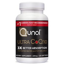 쿠놀 울트라 coq10 100mg 3배 더 나은 흡수 특허받은 물 및 지용성 천연 보조제 형태의 코엔자임 q10 심장 건강을 위한 항산화제 120카운트 소프트젤, 240개(1팩)