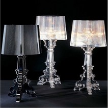 카르텔 Kartell 심플한 스탠드 아크릴 조명 램프 거실 침실 서재, 48x24cm, 블랙