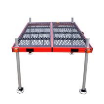 민물 좌대 낚시 알루미늄 중층 접이식 발판 수상 대 민물낚시, 펀칭 90x80 다리길이 1.3m