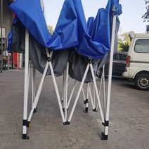 주차천막 야외용 접이식 이동식 자바라 좌판대 쉘터 행사 농막 차고지텐트 가제보 차고지 근로자쉼터 방풍비닐 95 불산 간이 차양막 노점 장막 우막 사각 주차 우봉 자동, 규격 없음, 2x2 자동틀 텐트(천상 자동틀 포함) 15kg