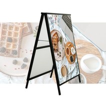 우리동네출력소 A형 철재 입간판 프레임 스텐드 배너 출력 제작, 단면, 블랙아웃 무광 코팅 1장