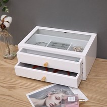 원목 우드 2단 보석함 주얼리 악세사리 보관함 귀걸이 목걸이 반지 정리함 케이스