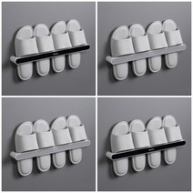 슬리퍼 정리대 욕실화 실내화 꽂이 거실화 거치대, 더블형(블랙) 1+1, 2개