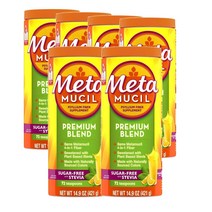 메타무실 Metamucil 프리미엄 블랜드 4-in-1 파이버 섬유질 with 스테비아 421g, 6팩