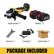 미니 전기 전동 그라인더 388vf 100125mm 브러시리스 무선 앵글 충전식 가변 속도 앵글 도구 12pc 배터리, 협력사, 2 배터리 세트, 125mm