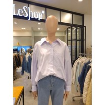 [르샵] (LB12BL030) 레터링 테이프 오버핏 셔츠형 블라우스