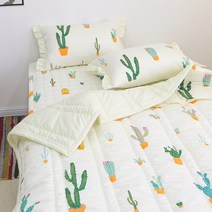 이블랑 순면 아동 여름이불, 쁘띠선인장 아이보리